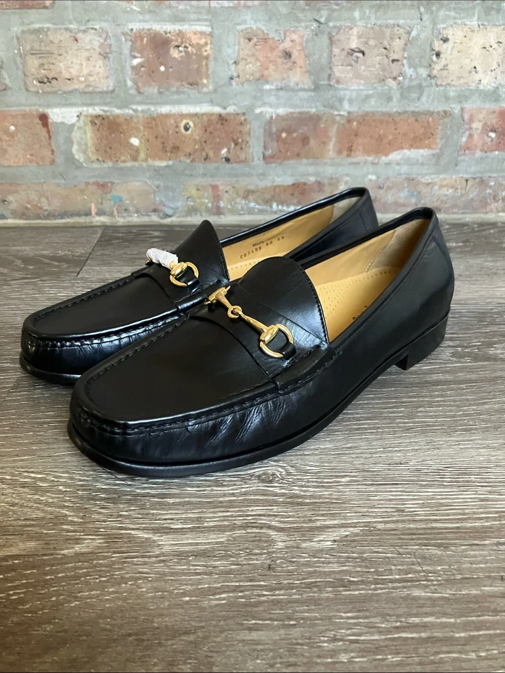 Cole Haan Ascot II black leather slip-on loafers gold-toned horsebit detail - Picture 3 of 17